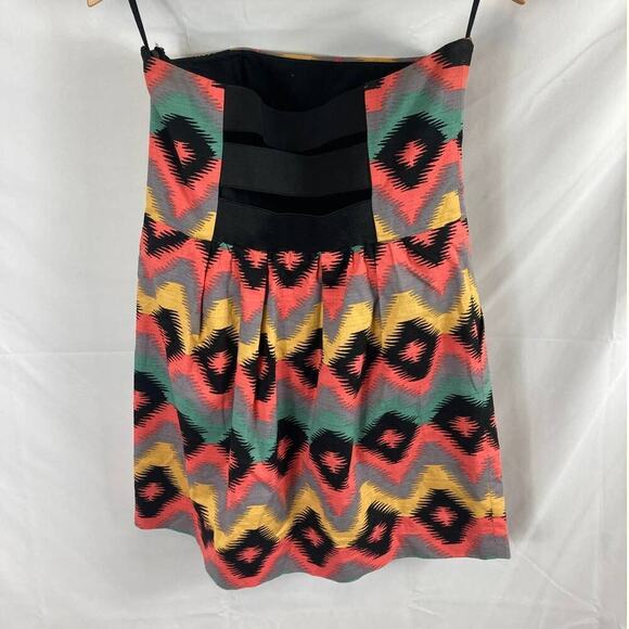 Rachel Roy Ikat Geometric Strapless Dress Size 12 - Picture 4 of 5